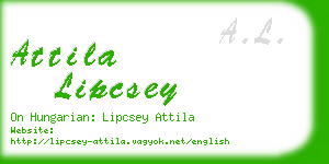 attila lipcsey business card